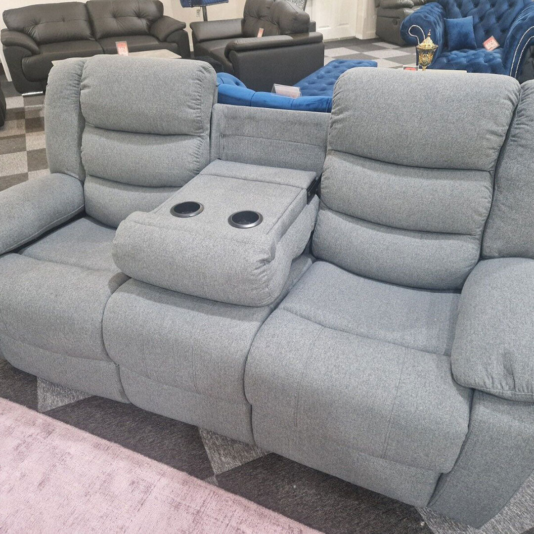 Roma Fabric Recliner Sofa 3+2 Seater Grey – Comfortable Living