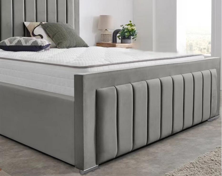 Lilly Ottoman Double Bed Frame – Plush Velvet Gas Lift Storage Bed