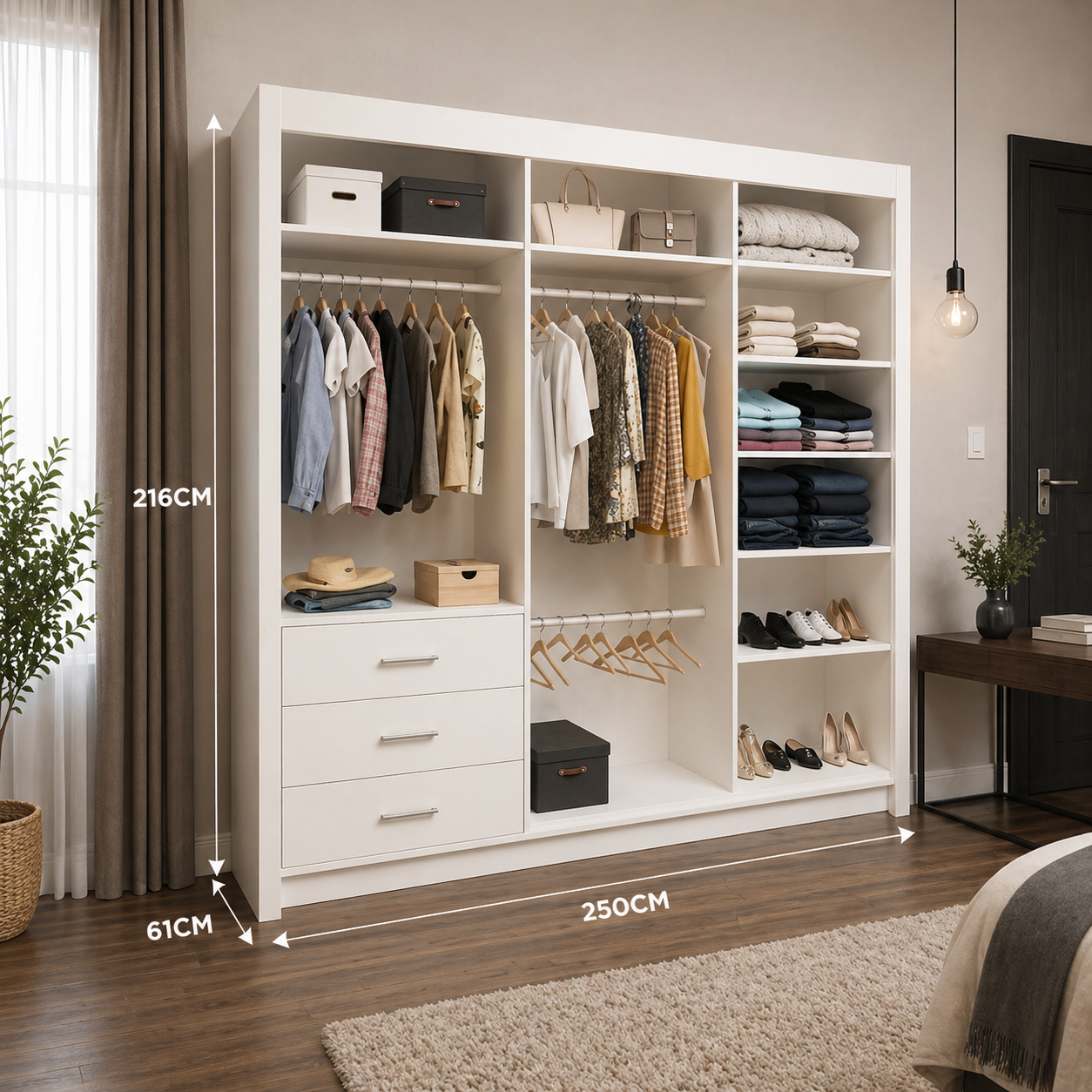 Milan Sliding Door Wardrobe with Mirror