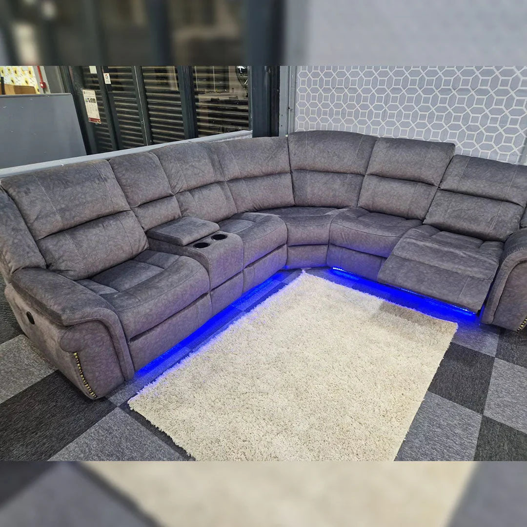 Berlin Electric Recliner Corner Sofa in Micro Fibre Fabric – Modern Comfort for Homes
