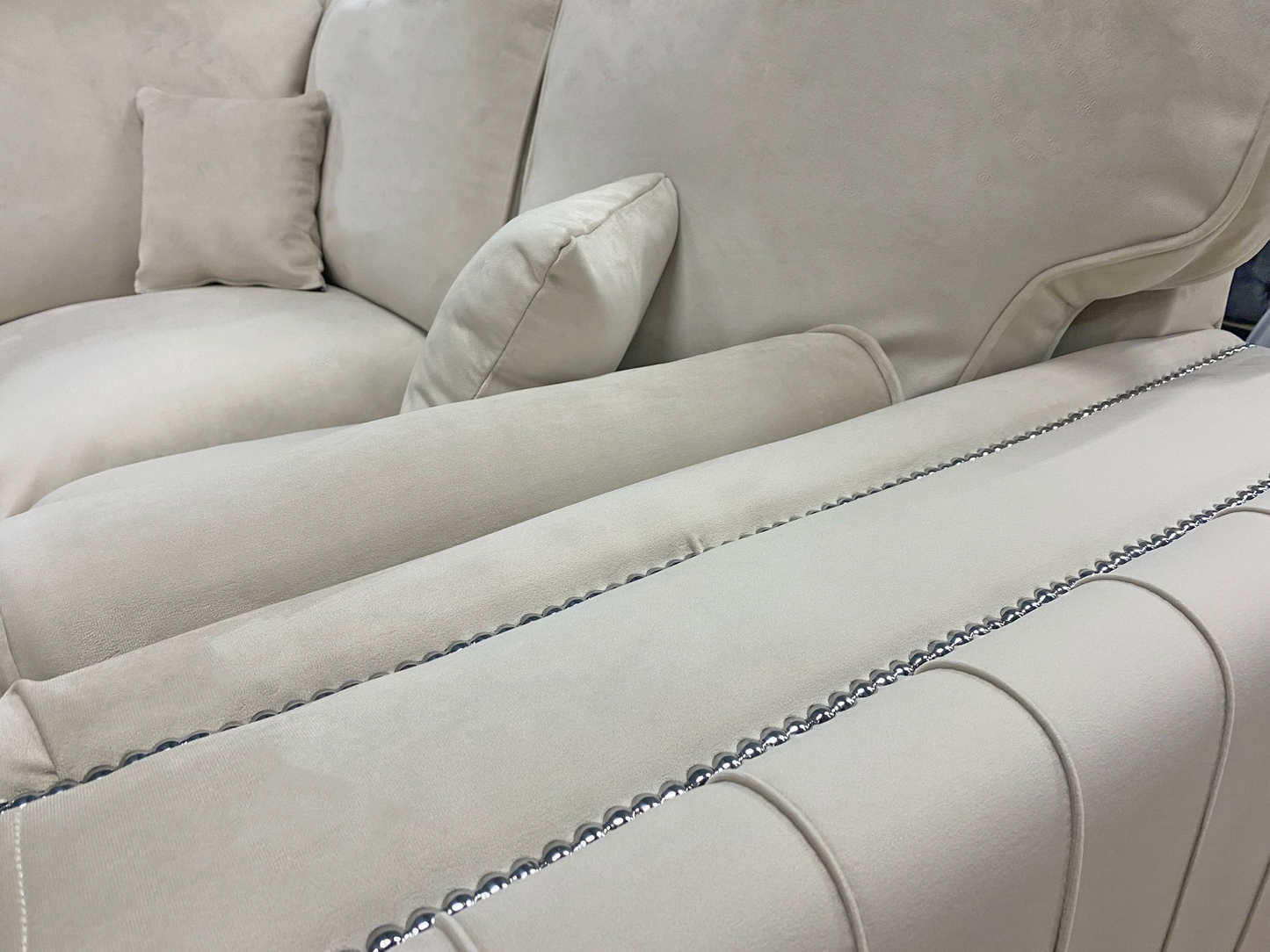 Layla Corner Fullback Sofa with Plush Cushions – Cream | Heaven Furnishing