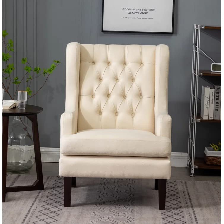 Miami 1 Seater Upholstered Tufted Wing Chair – Heaven Furnishing