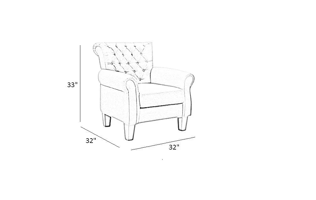 Chesterfield Upholstered Tufted Wing Chair – Heaven Furnishing