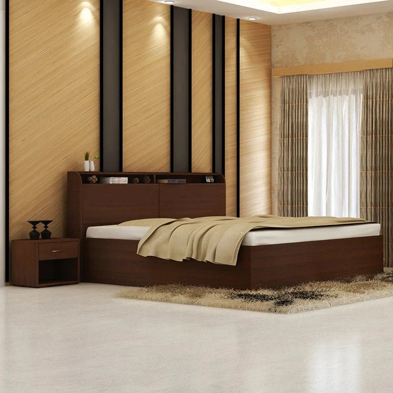 Jacob Engineered Wood Bed with Box Storage | Heaven Furnishing