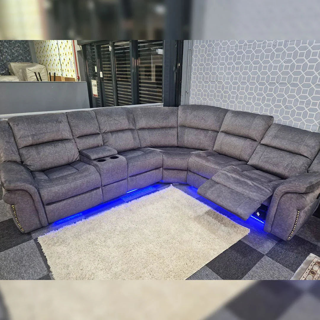 Berlin Electric Recliner Corner Sofa in Micro Fibre Fabric – Modern Comfort for Homes