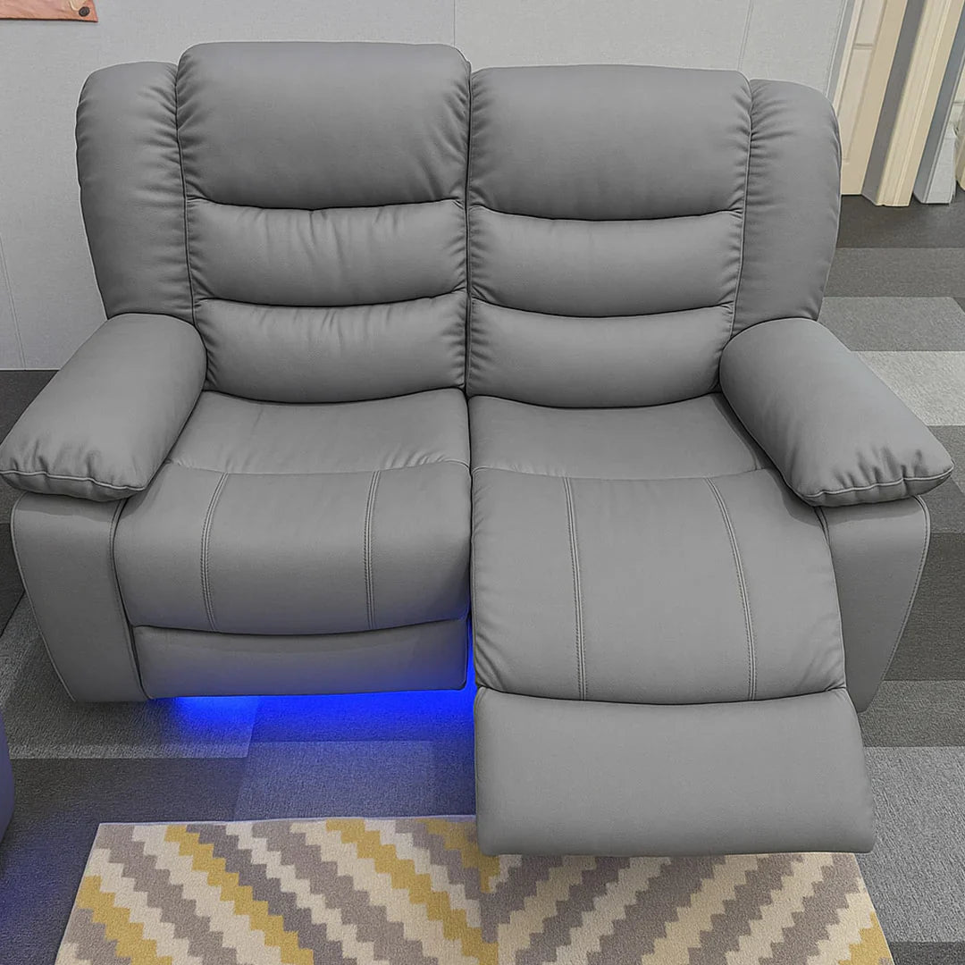Roma Leather Electric Recliner Sofa with Cup Holders