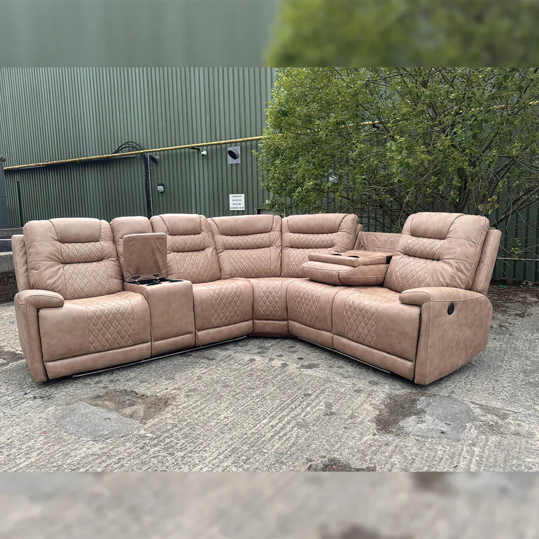 Halifax Leather Electric Recliner Corner Sofa