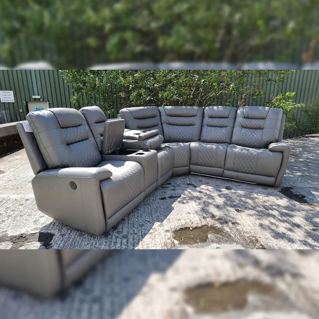 Halifax Leather Electric Recliner Corner Sofa