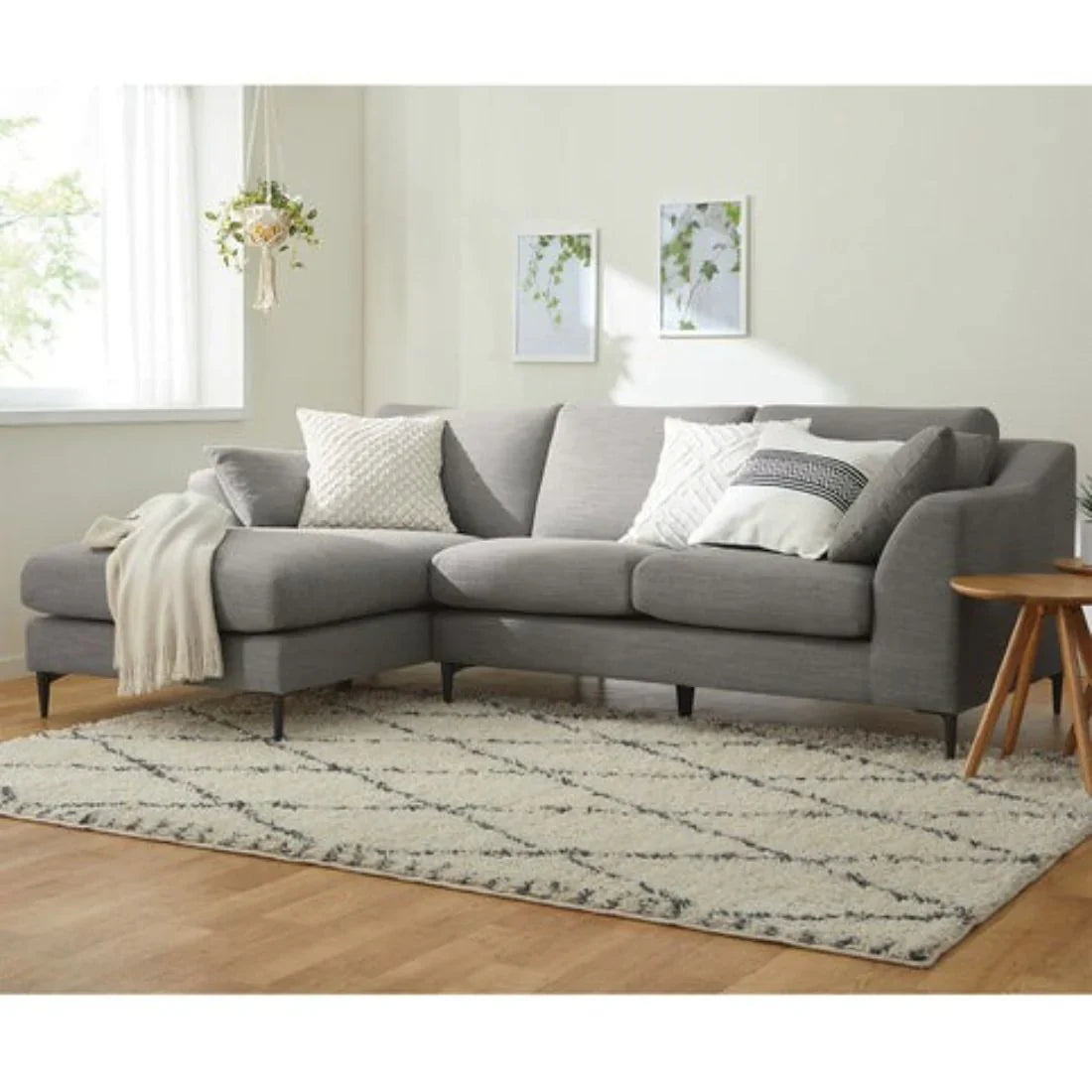Flora 4 Seater L Shape Fabric Sofa – Stylish & Comfortable Sectional