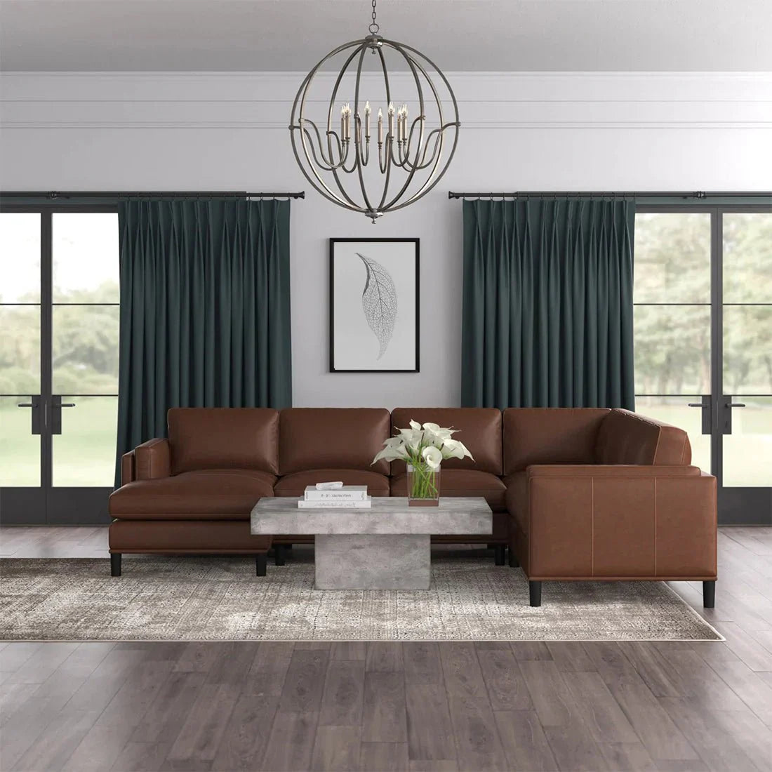 Steno 6 Seater U-Shape Leatherette Modular Sofa – Modern Luxury Sectional