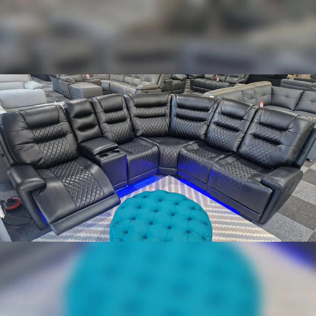 Halifax Leather Electric Recliner Corner Sofa