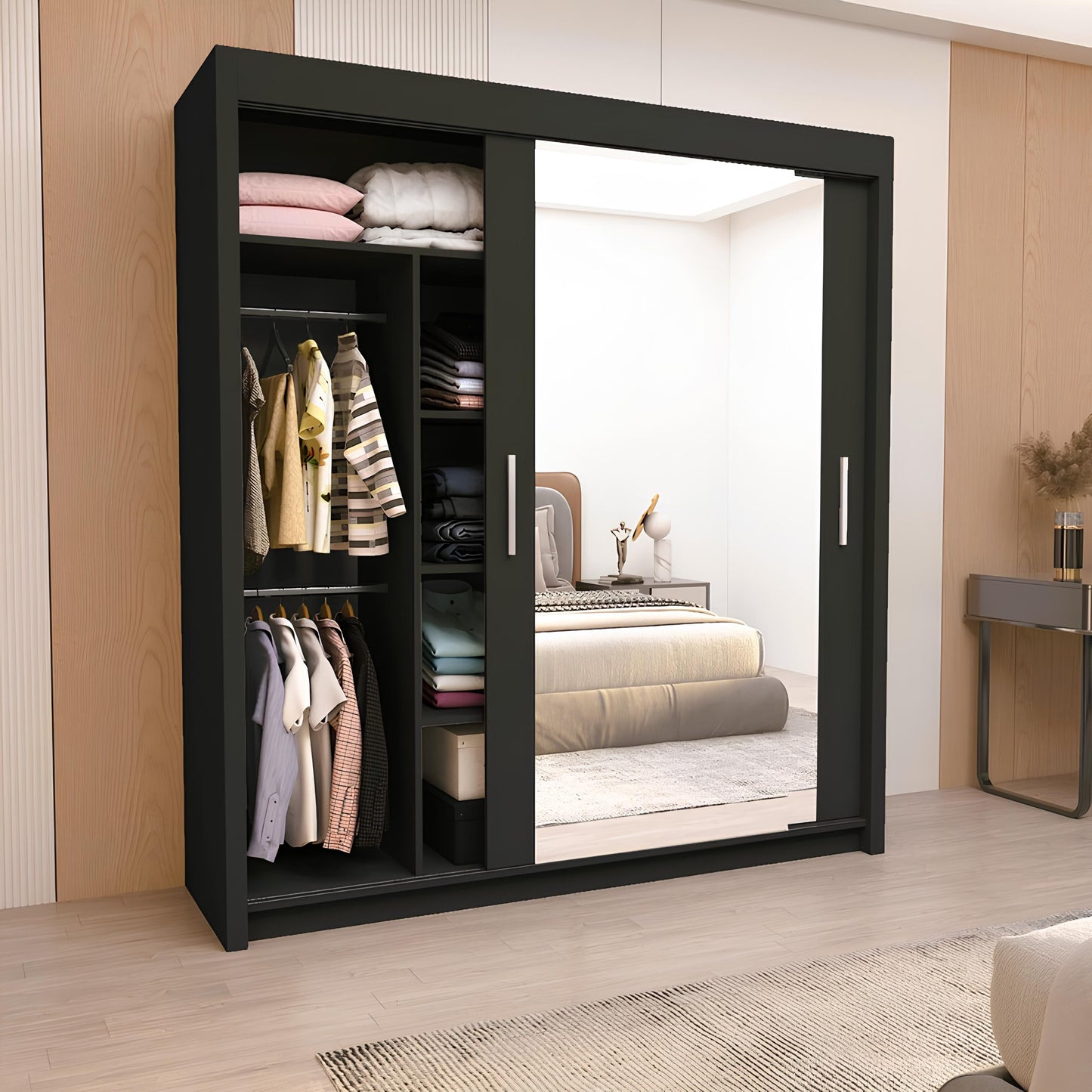 Milan Sliding Door Wardrobe with Mirror