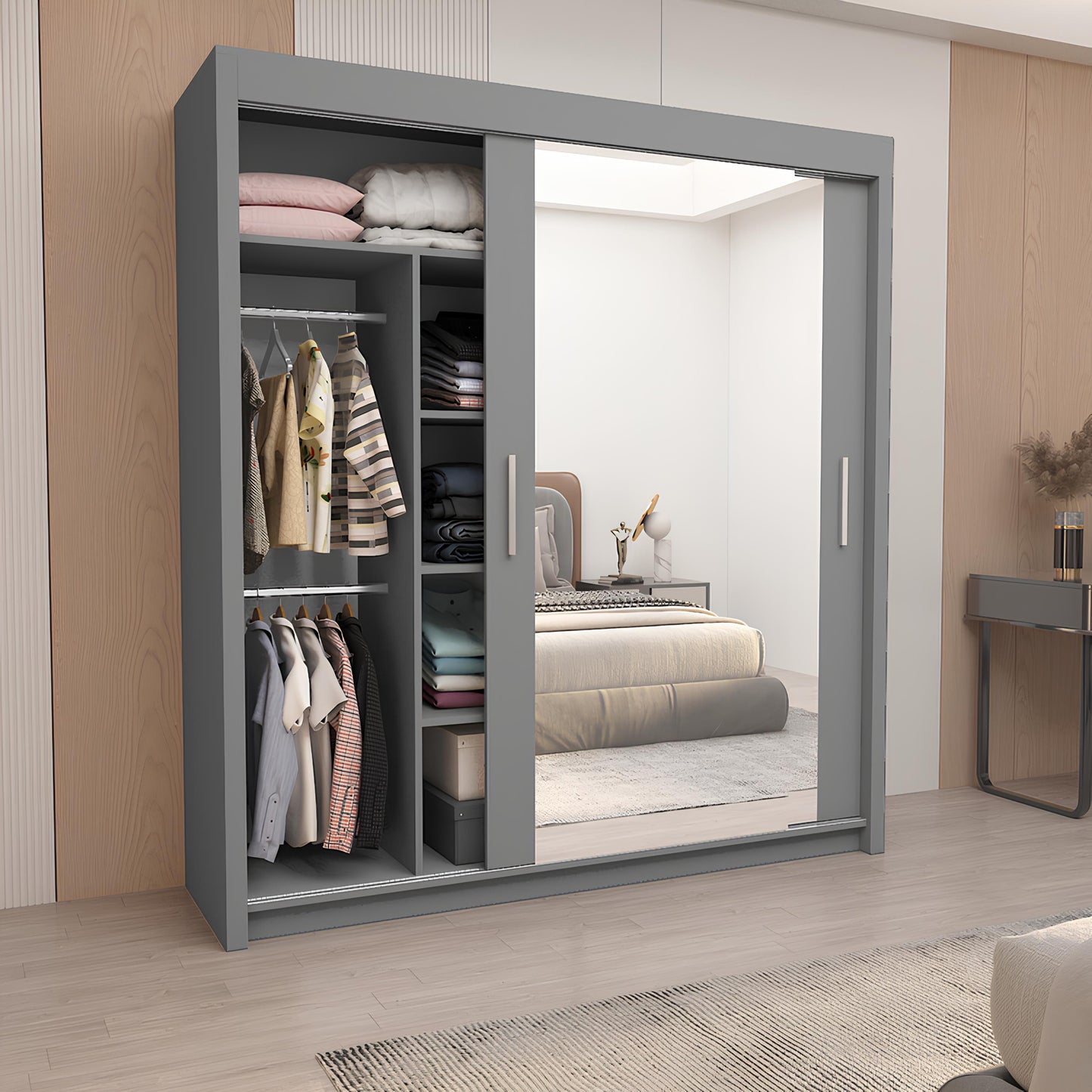 Milan Sliding Door Wardrobe with Mirror