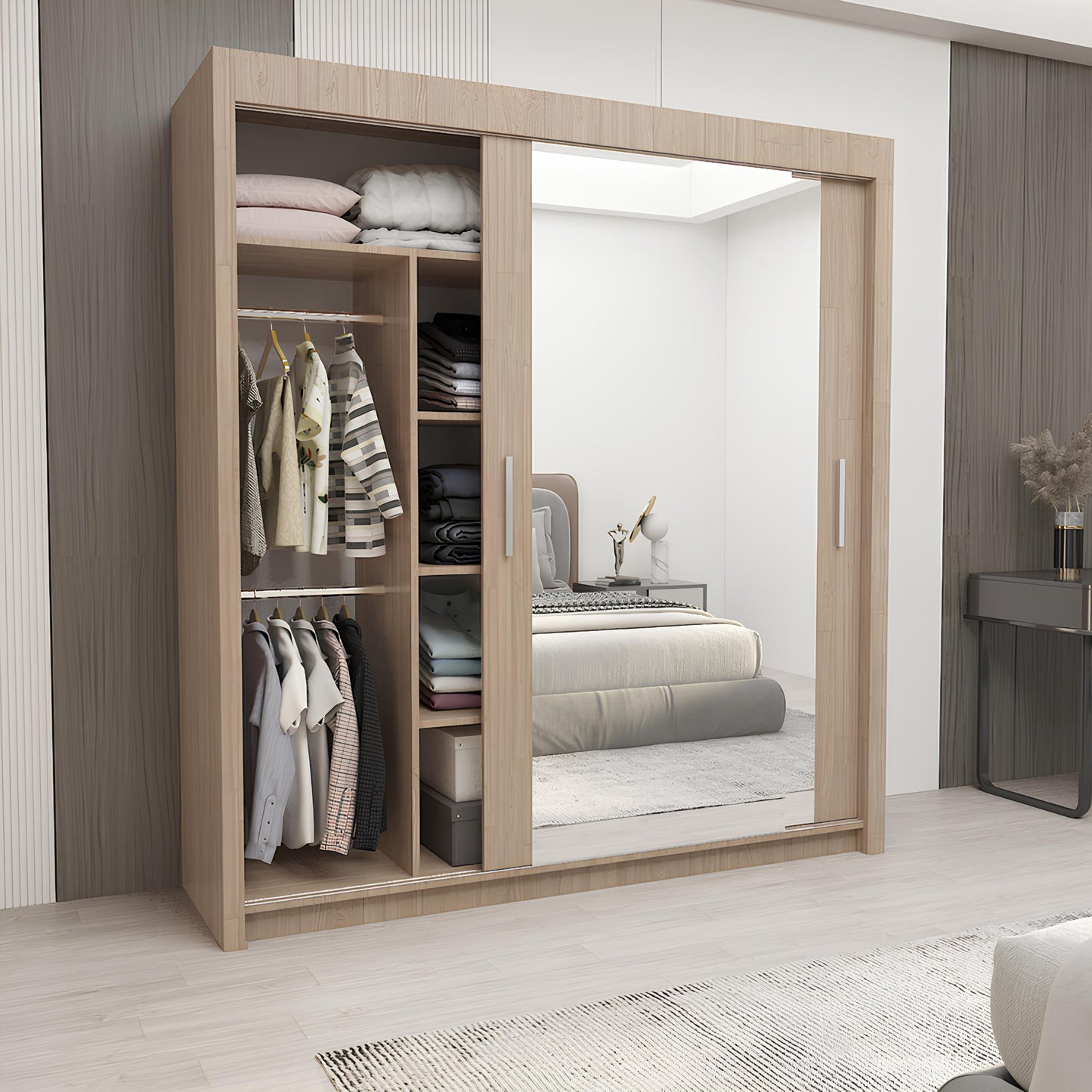 Milan Sliding Door Wardrobe with Mirror