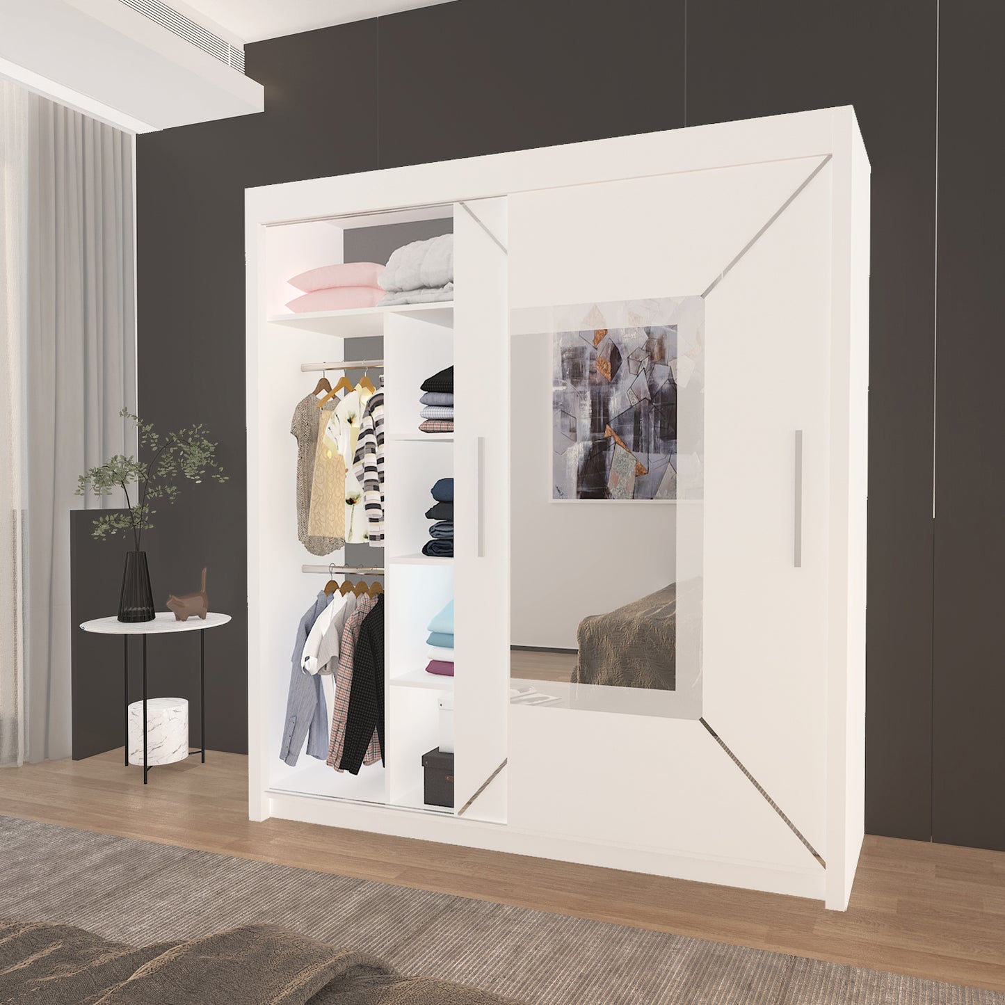 VENICE Sliding Door Wardrobe with Mirror