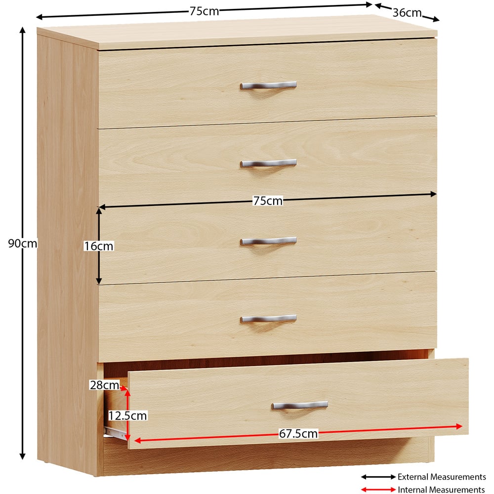 Chester 5 Drawer Chest – Bedroom Storage Unit