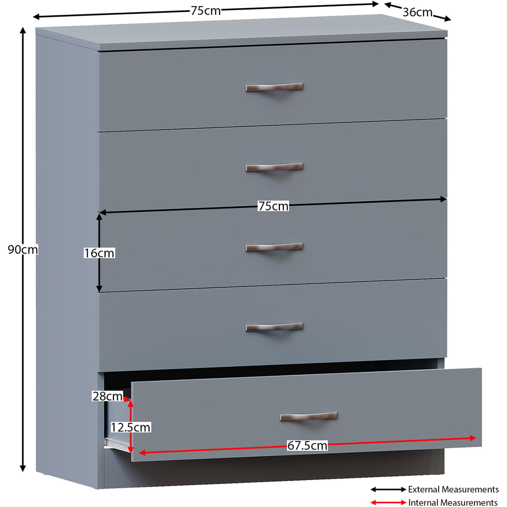 Chester 5 Drawer Chest – Bedroom Storage Unit