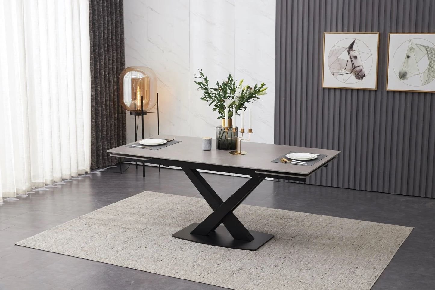 Nordic Rock Extendable Ceramic Dining Table