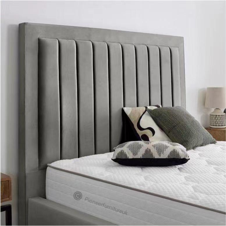 Lilly Ottoman Double Bed Frame – Plush Velvet Gas Lift Storage Bed