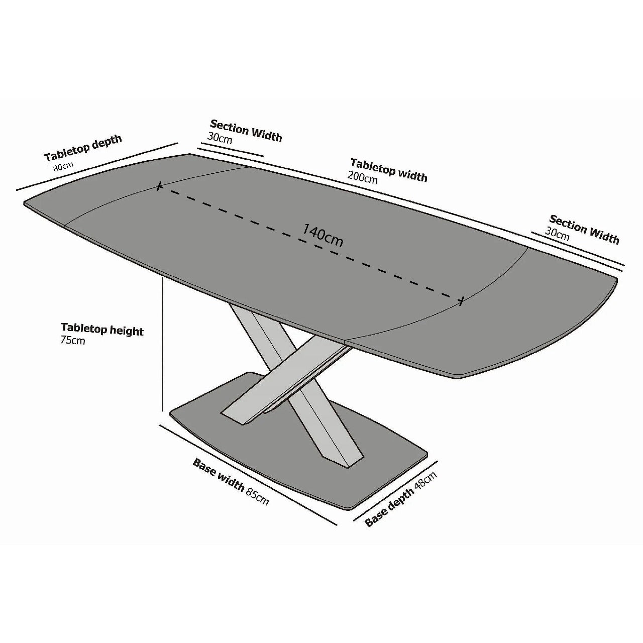 Nordic Rock Extendable Ceramic Dining Table
