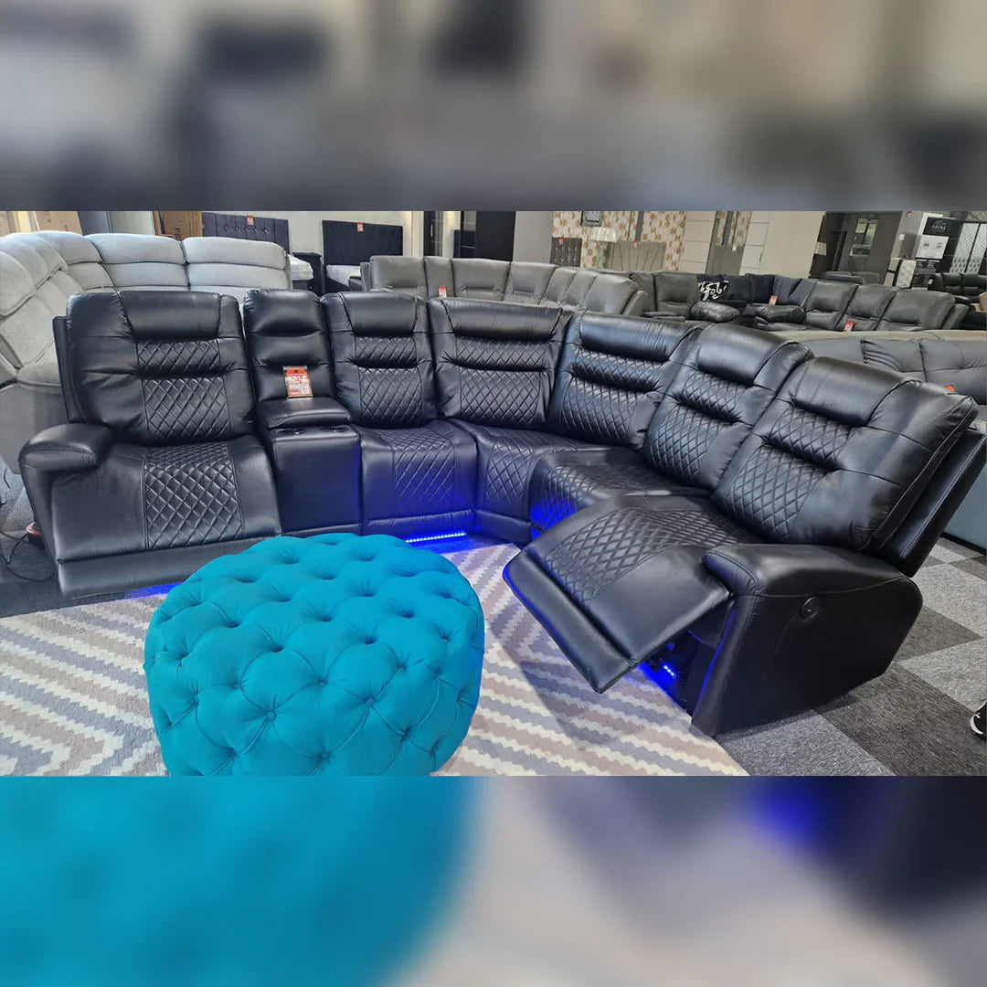 Halifax Leather Electric Recliner Corner Sofa