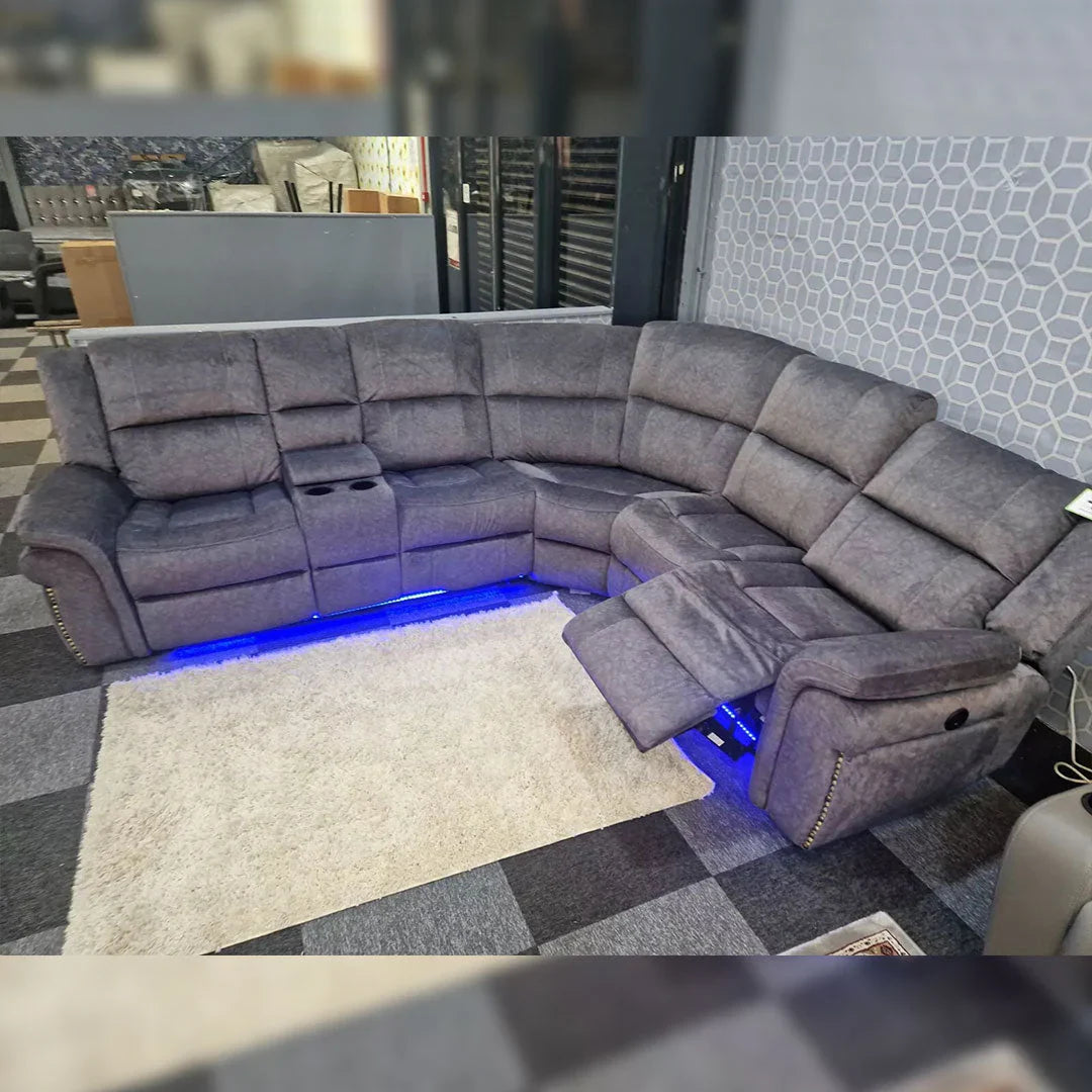 Berlin Electric Recliner Corner Sofa in Micro Fibre Fabric – Modern Comfort for Homes