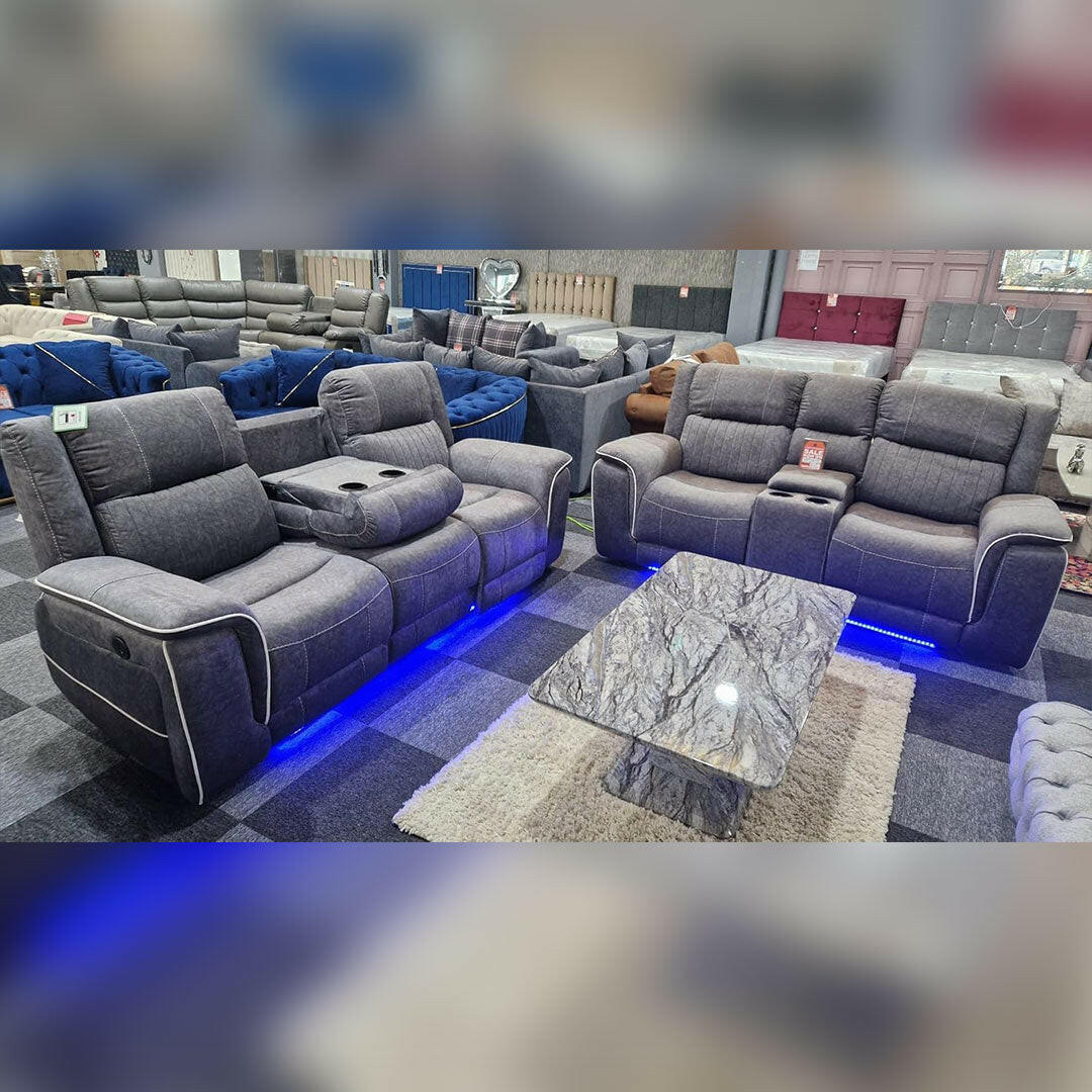 Hannah Electric Recliner 3+2 Sofa Set in Micro Fibre Fabric – Comfortable Living for Homes
