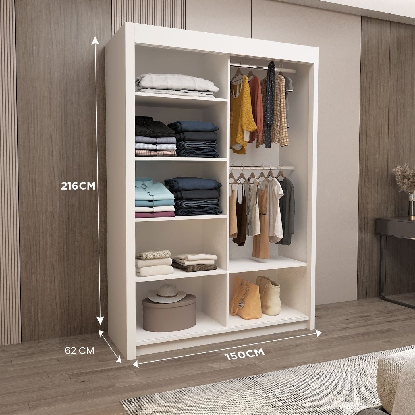 OSLO Sliding Door Wardrobe with Mirror