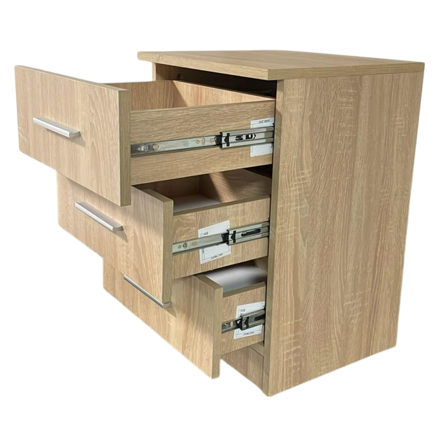 3-Drawer Bedside Table – Modern Nightstand with Storage