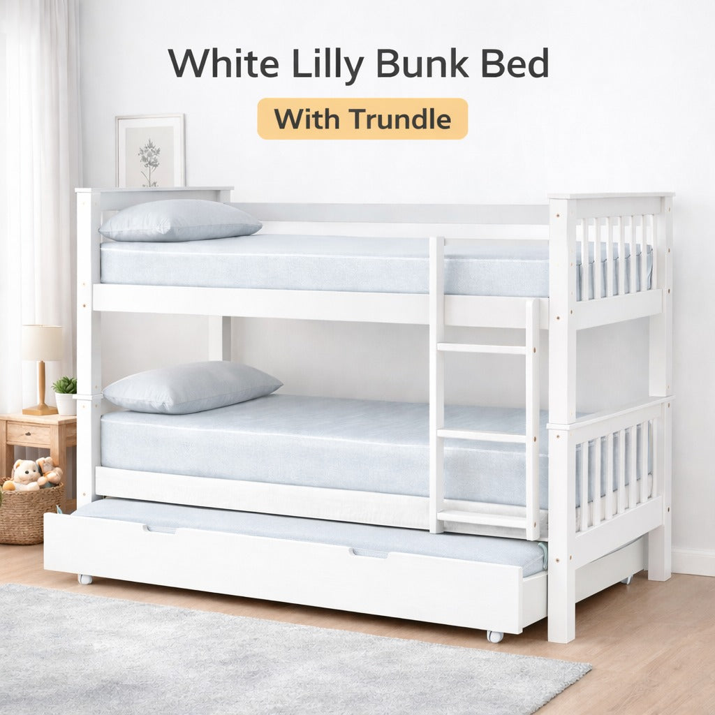 Lily Wooden Bunk Bed with Guest Bed