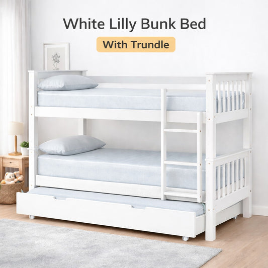 Lily Wooden Bunk Bed with Guest Bed