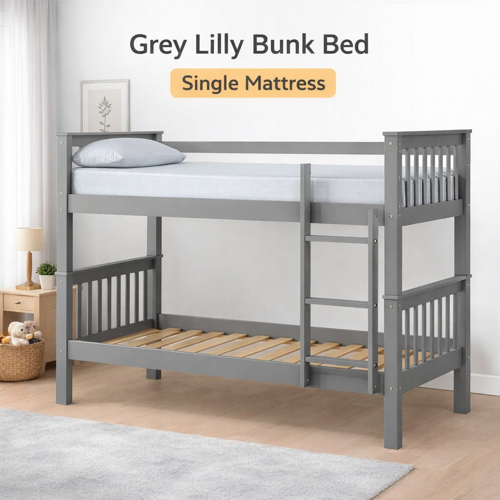 Lily Wooden Bunk Bed with Guest Bed