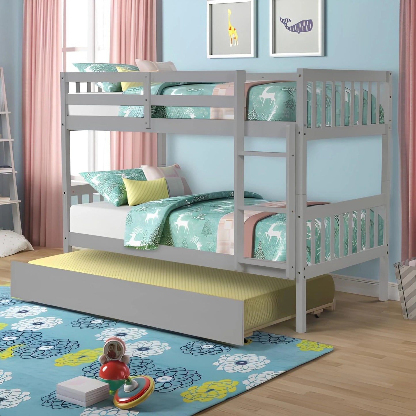 Lily Wooden Bunk Bed with Guest Bed