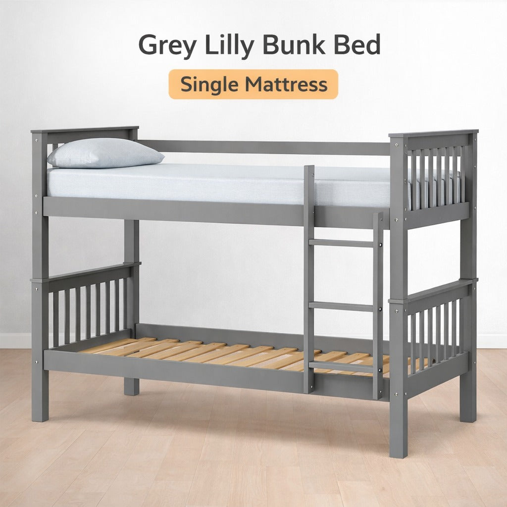 Lily Wooden Bunk Bed with Guest Bed