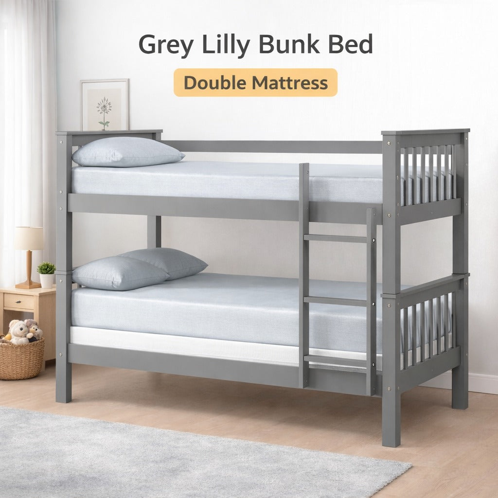 Lily Wooden Bunk Bed with Guest Bed