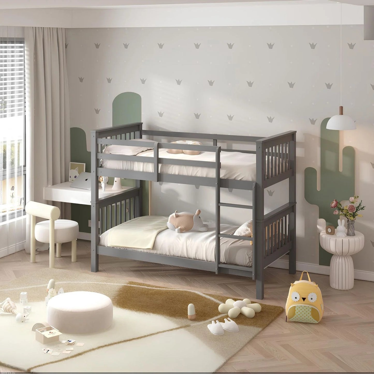 Lily Wooden Bunk Bed with Guest Bed