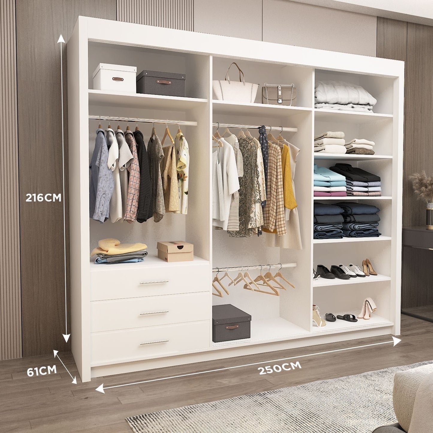 LYON Sliding Door Wardrobe with Mirror