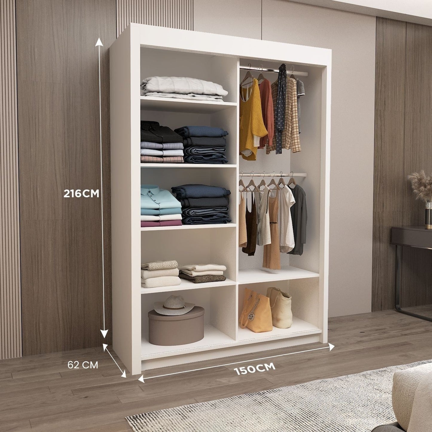 LYON Sliding Door Wardrobe with Mirror