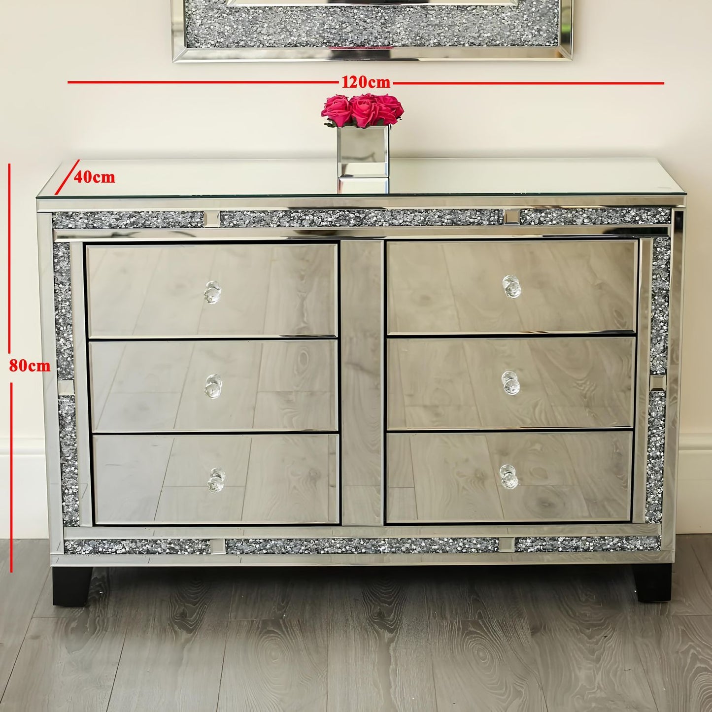 Valencia Mirrored 6 Drawer Chest