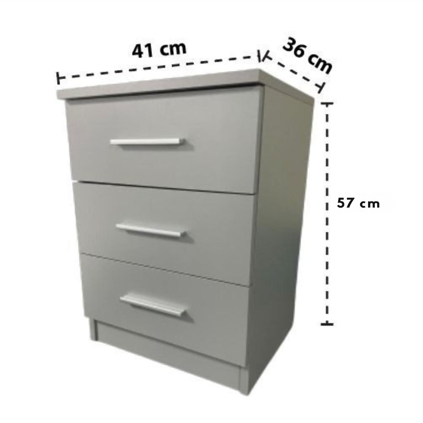 3-Drawer Bedside Table – Modern Nightstand with Storage