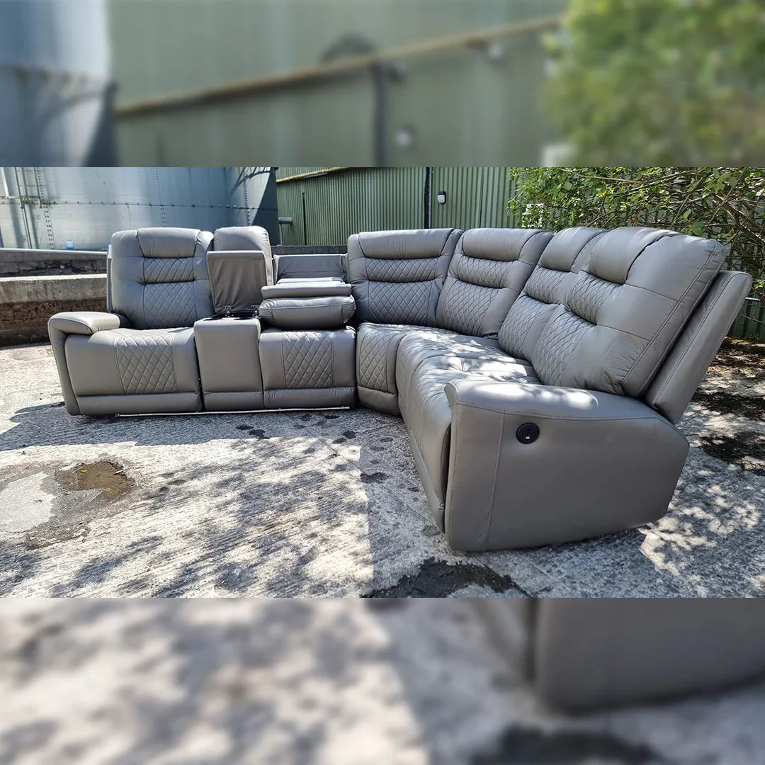 Halifax Leather Electric Recliner Corner Sofa