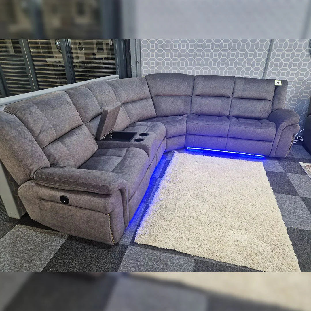Berlin Electric Recliner Corner Sofa in Micro Fibre Fabric – Modern Comfort for Homes