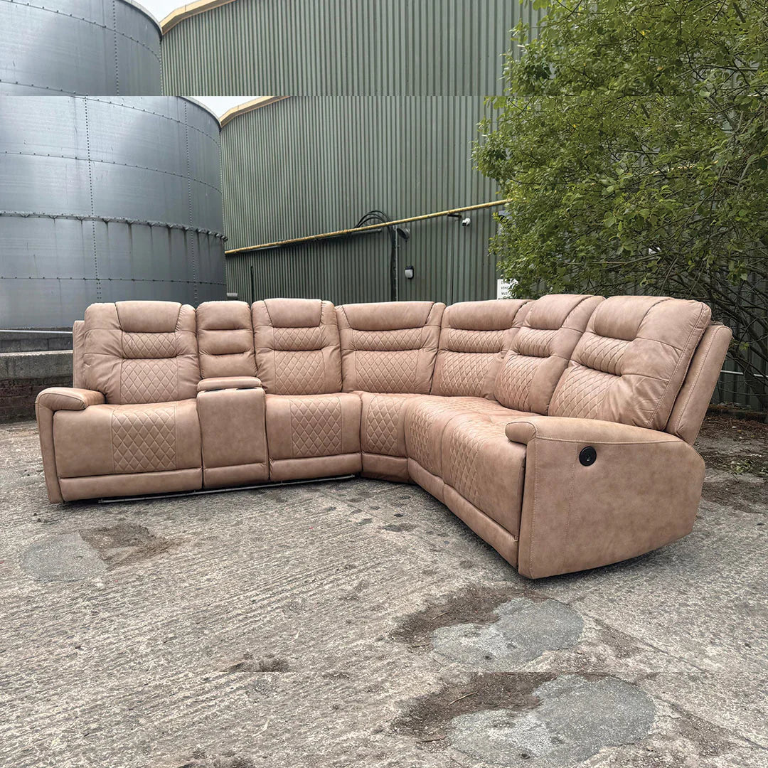 Halifax Leather Electric Recliner Corner Sofa