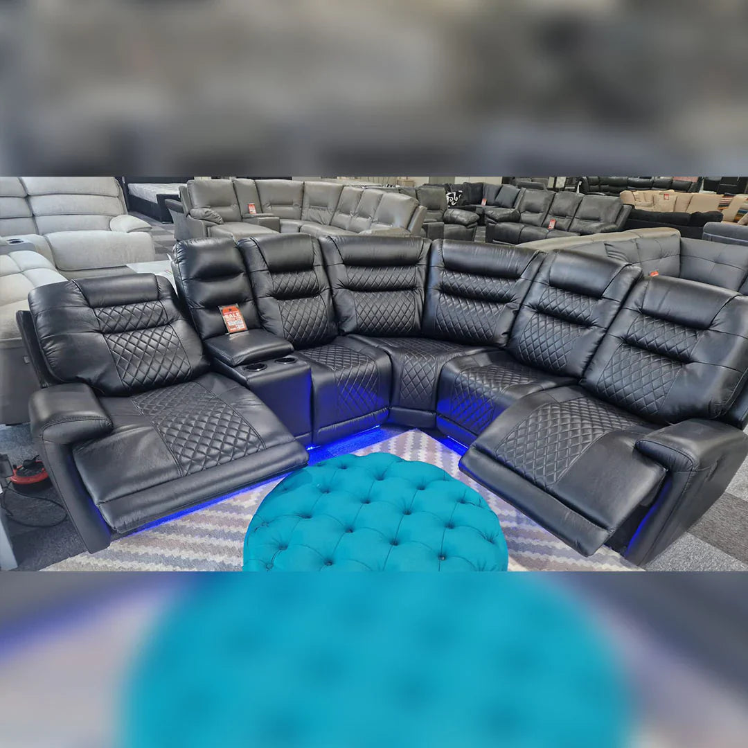 Halifax Leather Electric Recliner Corner Sofa