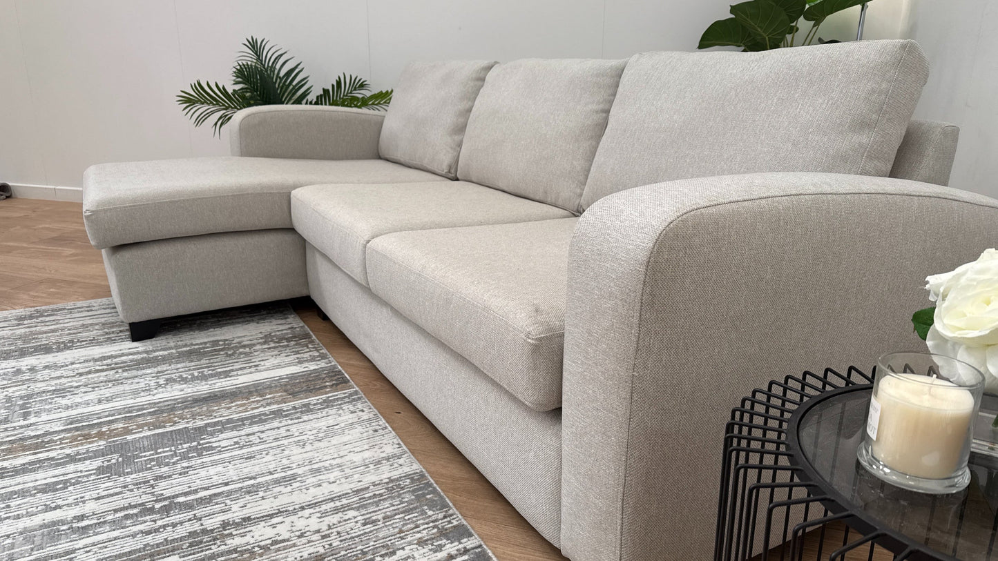 Layla 3 Seater Chaise Fabric Sofa | Heaven Furnishing