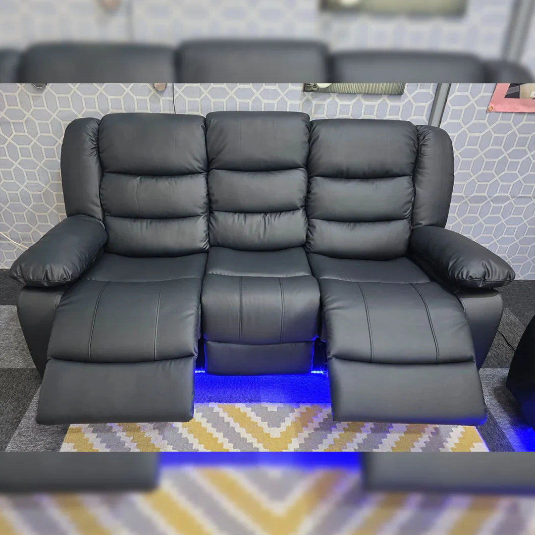 Roma Leather Electric Recliner Sofa with Cup Holders