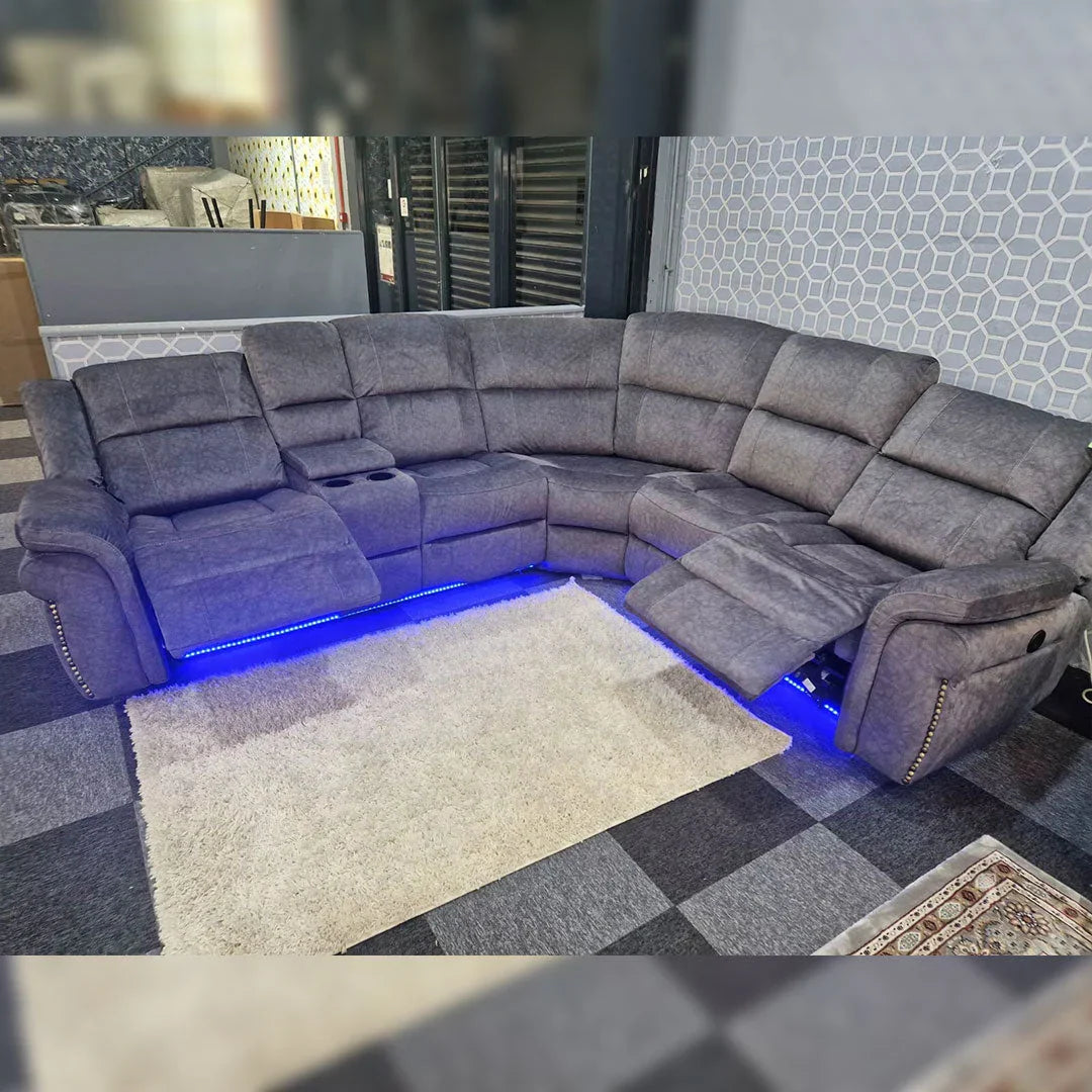 Berlin Electric Recliner Corner Sofa in Micro Fibre Fabric – Modern Comfort for Homes