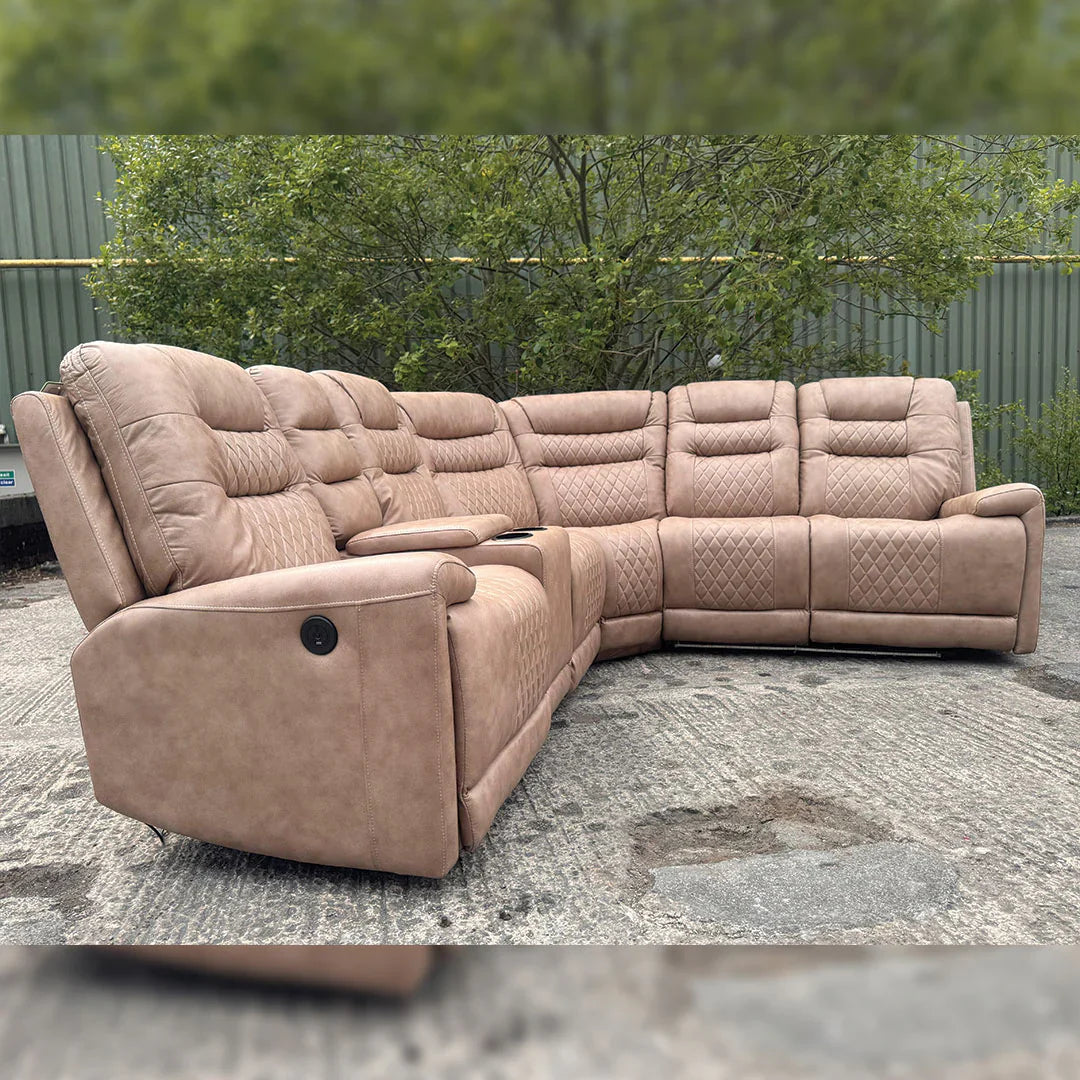 Halifax Leather Electric Recliner Corner Sofa
