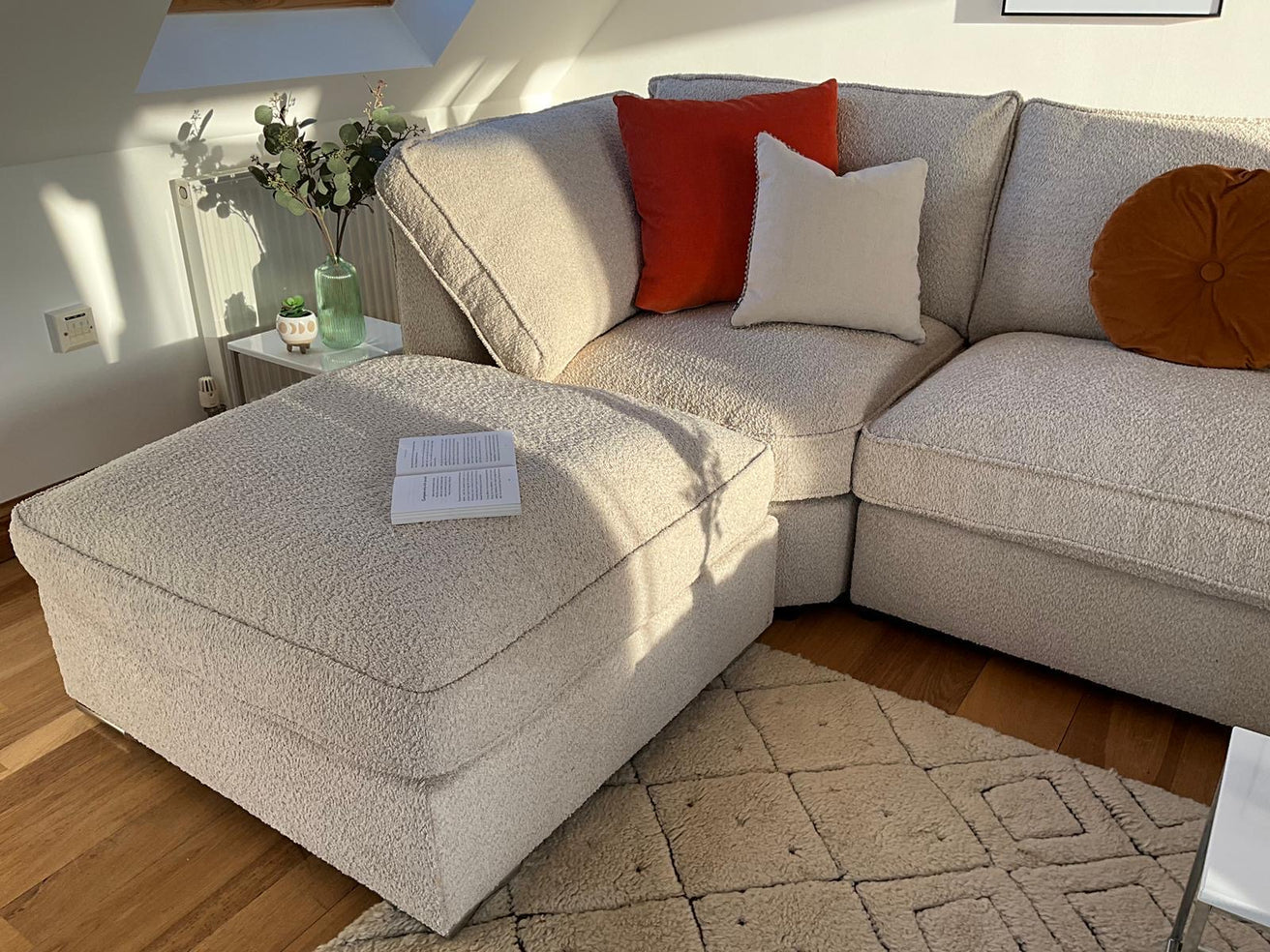 U-Shape Sofa in Teddy Fabric – Modern Large Sectional Couch