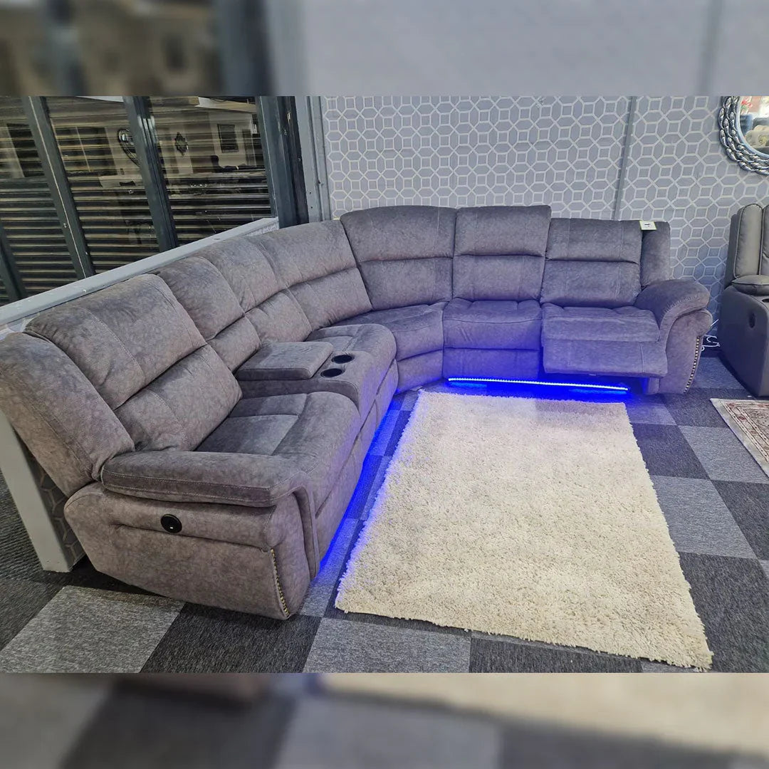 Berlin Electric Recliner Corner Sofa in Micro Fibre Fabric – Modern Comfort for Homes